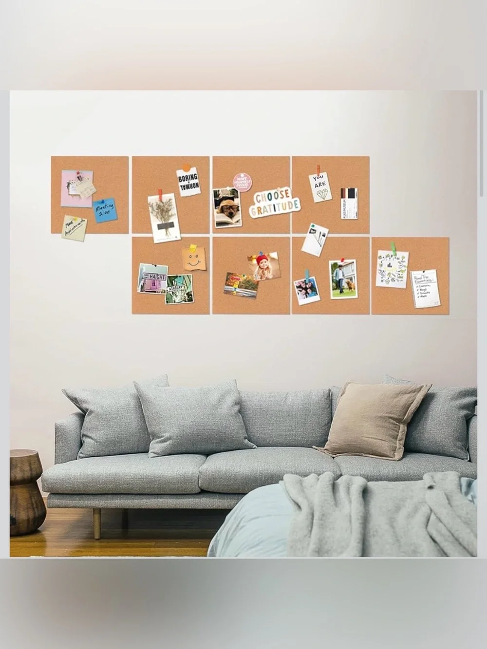 Cork Board Squares 8-Pack - Natural Cork